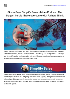 Descargar Simon Says Simplify Sales podcast BPO guest Richard Blank Costa Rica's Call Center.pptx gratis