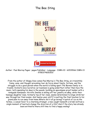 Download Get [PDF/KINDLE] The Bee Sting Free Read for free