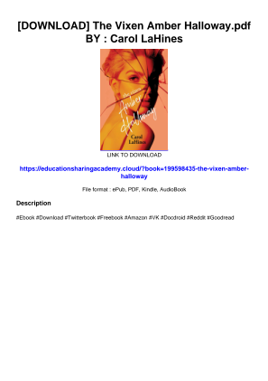 Télécharger [DOWNLOAD] The Vixen Amber Halloway.pdf BY : Carol LaHines gratuitement