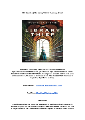 Descargar [Download] PDF The Library Thief By _ (Kuchenga Shenj_).pdf gratis