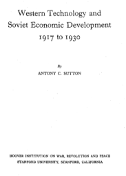 Télécharger Western Technology and Soviet Economic Development triology 3  Antony C. Sutton.pdf gratuitement