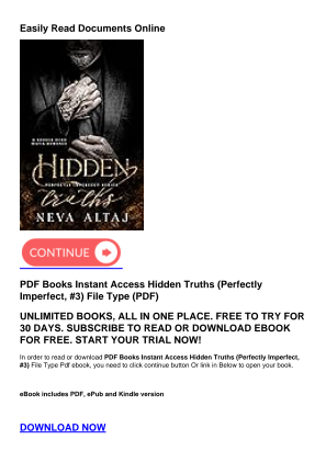 Download PDF Books Instant Access Hidden Truths (Perfectly Imperfect, #3) for free