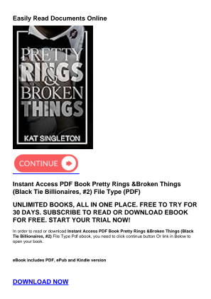 Download Instant Access PDF Book Pretty Rings & Broken Things (Black Tie Billionaires, #2) for free