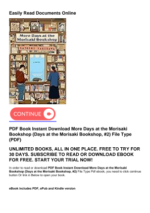 Télécharger PDF Book Instant Download More Days at the Morisaki Bookshop (Days at the Morisaki Bookshop, #2) gratuitement