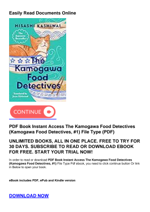 Baixe PDF Book Instant Access The Kamogawa Food Detectives (Kamogawa Food Detectives, #1) gratuitamente