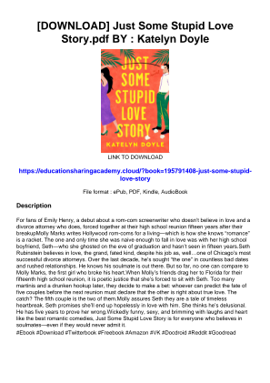 Download [DOWNLOAD] Just Some Stupid Love Story.pdf BY : Katelyn Doyle for free