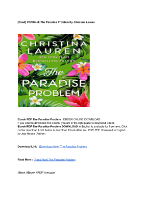 Descargar [Download] PDF The Paradise Problem By _ (Christina Lauren).pdf gratis