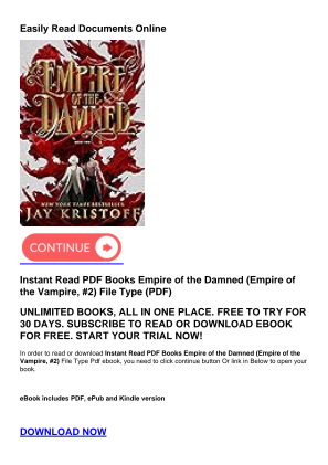 Download Instant Read PDF Books Empire of the Damned (Empire of the Vampire, #2) for free