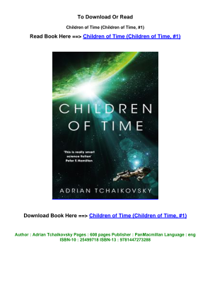 Télécharger LINK Download ePub Children of Time Children of Time  1 pdf By Adrian .pdf gratuitement