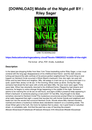 Télécharger [DOWNLOAD] Middle of the Night.pdf BY : Riley Sager gratuitement