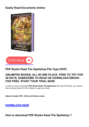 Télécharger PDF Books Read The Spellshop gratuitement