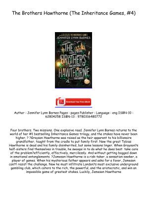 Télécharger Get [EPUB/PDF] The Brothers Hawthorne (The Inheritance Games, #4) Full Page gratuitement