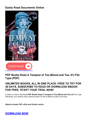 PDF Books Read A Tempest of Tea (Blood and Tea, #1) را به صورت رایگان دانلود کنید