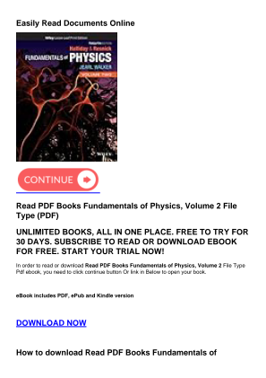 Download Read PDF Books Fundamentals of Physics, Volume 2 for free