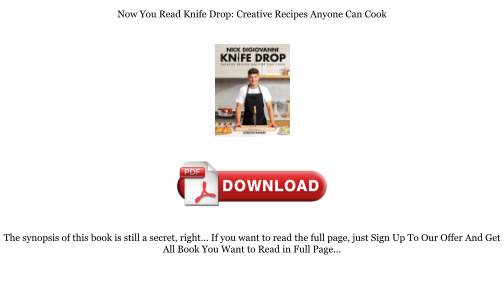 Baixe Download [PDF] Knife Drop: Creative Recipes Anyone Can Cook Books gratuitamente