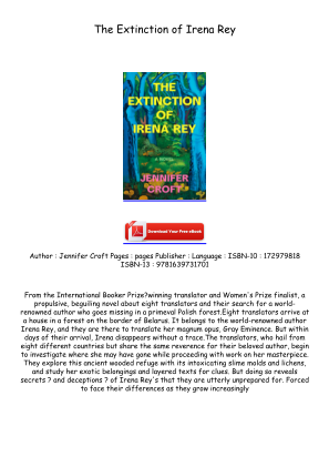 Descargar Download [PDF/BOOK] The Extinction of Irena Rey Full Page gratis