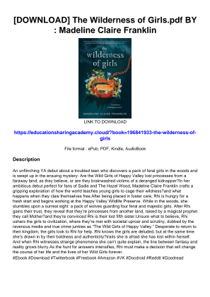 Unduh [DOWNLOAD] The Wilderness of Girls.pdf BY : Madeline Claire Franklin secara gratis