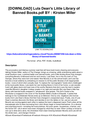 Descargar [DOWNLOAD] Lula Dean's Little Library of Banned Books.pdf BY : Kirsten Miller gratis