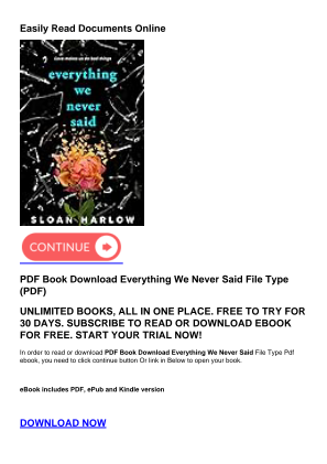Télécharger PDF Book Download Everything We Never Said gratuitement