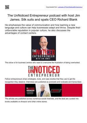 Baixe The UnNoticed Entrepreneur podcast with host Jim James. Telemarketing teacher Richard Blank.pdf gratuitamente