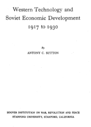 Download Western Technology and Soviet Economic Development Triology by Antony C. Sutton.pdf for free