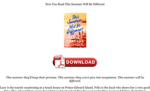 Baixe Download [PDF] This Summer Will Be Different Books gratuitamente
