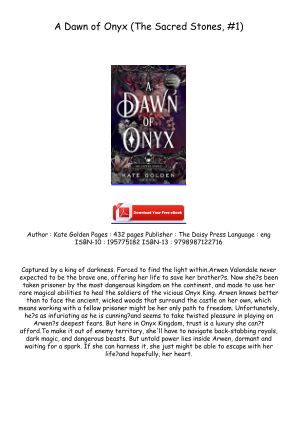 Descargar Download [PDF/EPUB] A Dawn of Onyx (The Sacred Stones, #1) Free Download gratis