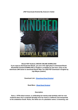 Download (Download) PDF Kindred By _ (Octavia E. Butler).pdf for free