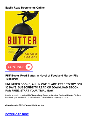 Download PDF Books Read Butter: A Novel of Food and Murder for free