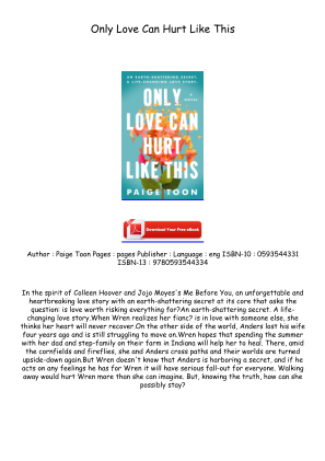 Download Download [PDF/KINDLE] Only Love Can Hurt Like This Full Access for free