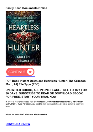Download PDF Book Instant Download Heartless Hunter (The Crimson Moth, #1) for free