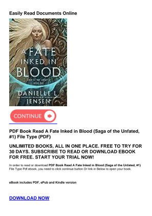 Descargar PDF Book Read A Fate Inked in Blood (Saga of the Unfated, #1) gratis