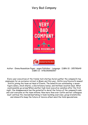 Download Get [PDF/EPUB] Very Bad Company Full Access for free
