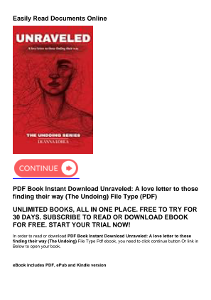 Download PDF Book Instant Download Unraveled: A love letter to those finding their way (The Undoing) for free