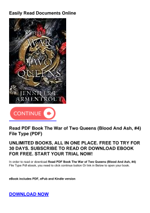 Télécharger Read PDF Book The War of Two Queens (Blood And Ash, #4) gratuitement