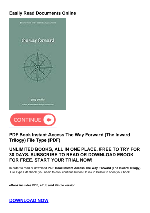 Download PDF Book Instant Access The Way Forward (The Inward Trilogy) for free