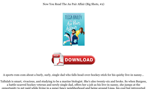 Télécharger Download [PDF] The Au Pair Affair (Big Shots, #2) Books gratuitement