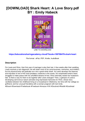Télécharger [DOWNLOAD] Shark Heart: A Love Story.pdf BY : Emily Habeck gratuitement
