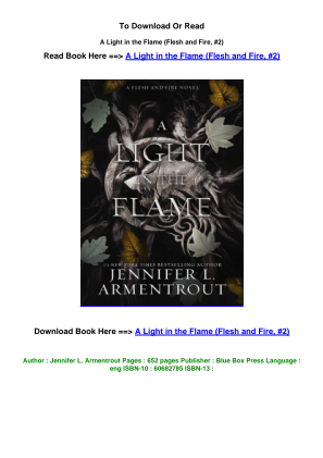 Download LINK DOWNLOAD epub A Light in the Flame Flesh and Fire  2 pdf By Jennifer .pdf for free