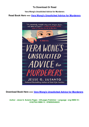 Télécharger LINK download EPub Vera Wong s Unsolicited Advice for Murderers pdf By Jesse .pdf gratuitement