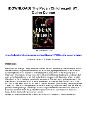 Baixe [DOWNLOAD] The Pecan Children.pdf BY : Quinn Connor gratuitamente