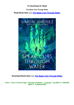 Descargar LINK EPub Download The Spear Cuts Through Water pdf By Simon Jimenez.pdf gratis