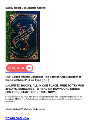 免费下载 PDF Books Instant Download The Tainted Cup (Shadow of the Leviathan, #1)