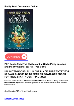 Descargar PDF Books Read The Chalice of the Gods (Percy Jackson and the Olympians, #6) gratis