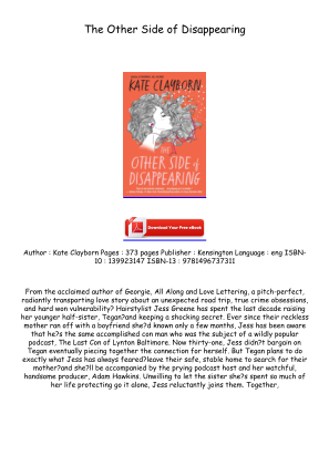 Descargar Read [EPUB/PDF] The Other Side of Disappearing Free Read gratis