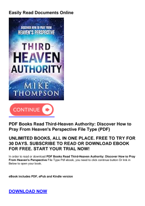 免费下载 PDF Books Read Third-Heaven Authority: Discover How to Pray From Heaven's Perspective