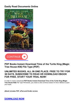 Download PDF Books Instant Download Time of the Turtle King (Magic Tree House #38) for free