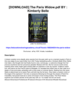 Descargar [DOWNLOAD] The Paris Widow.pdf BY : Kimberly Belle gratis