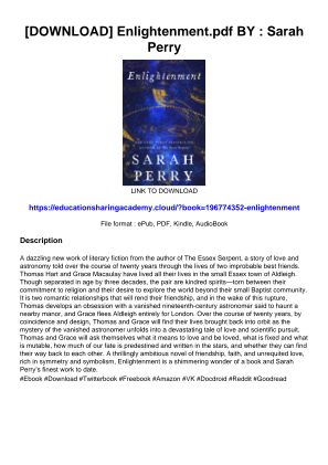 Download [DOWNLOAD] Enlightenment.pdf BY : Sarah Perry for free