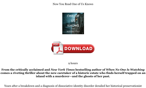 Download Download [PDF] One of Us Knows Books for free